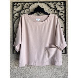 Pure jill boxy kimono style wide neck blouse -size xs- Tan